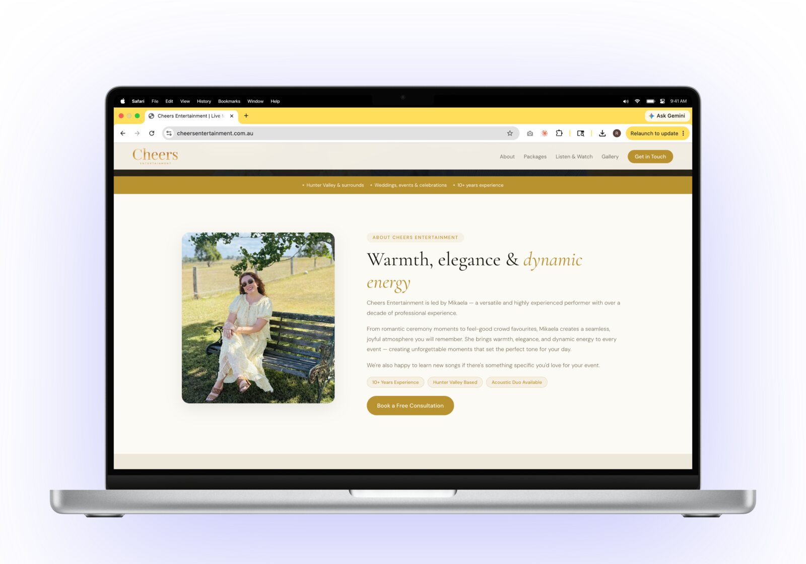 Cheers Entertainment website built by Pure Social